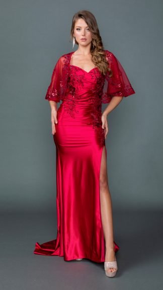 Dress 4558-burgundy — Burgundy (Mermaid)