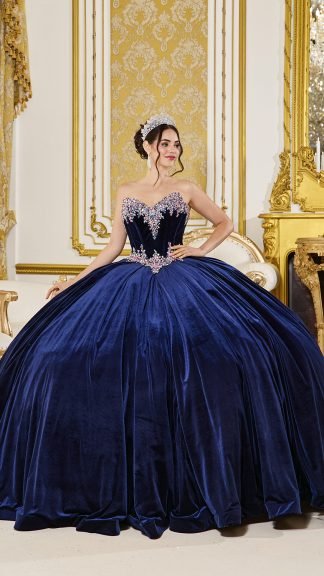 Dress 5057-navy — Navy Blue (Ball Gown)
