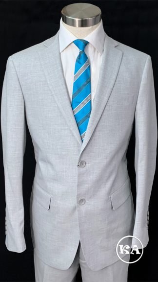 Dress gb-45001-02-silver-men-suit-1 — Silver (Two-Piece Slim Fit)
